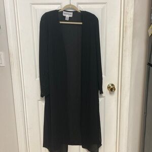 Black Long Open sheer black cover up